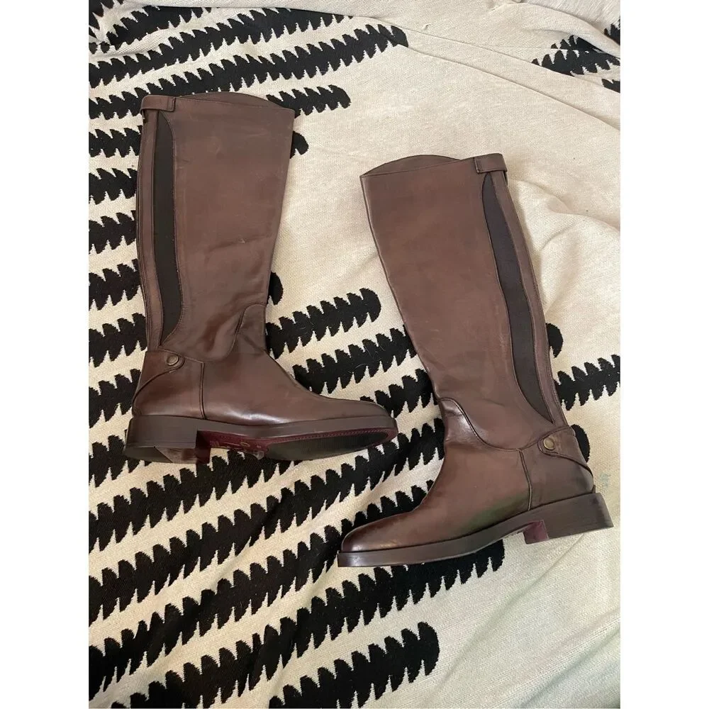 NEW Emanuel Castro Tall Knee High Riding Womens Boots leather‎ size 8